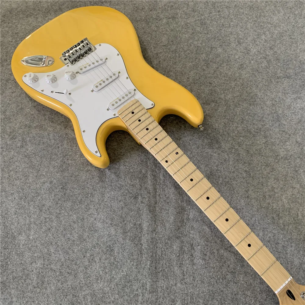

Fast delivery, in stock. Classic yellow electric guitar, birthday gift, beginner practice guitar. Free shipping.