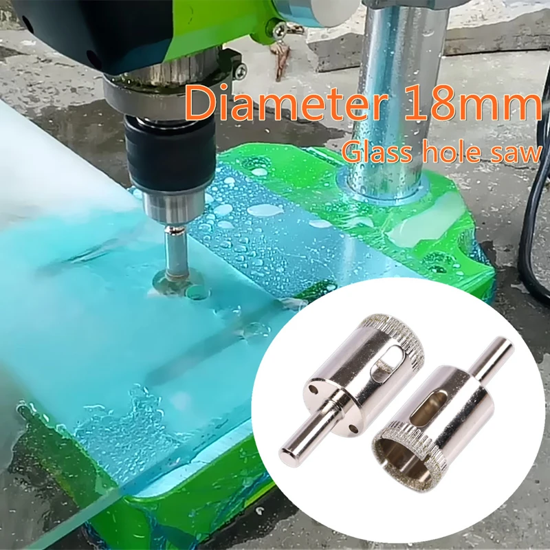 

2pcs 18mm dia diamond coateded drill bit use with electric drill glass ceramic tile hole cutter drilling bits