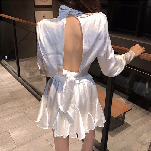 Женский комплект из юбки и белый ажурный двух предметов с открытой спиной