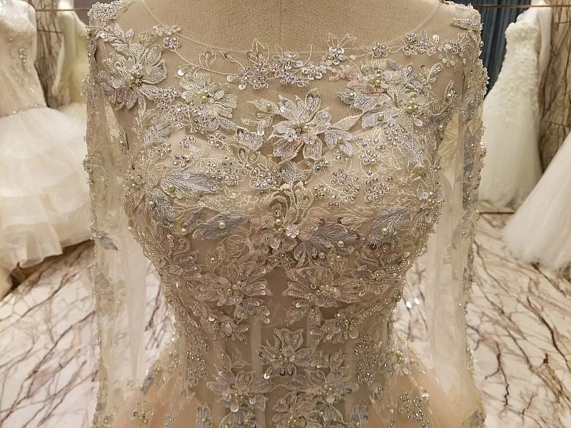 2017 Long Sleeves Women Ball Gowns Evening Dresses Appliques Crystals Engagement Dress Formal Gown Tulle Prom | Свадьбы и торжества