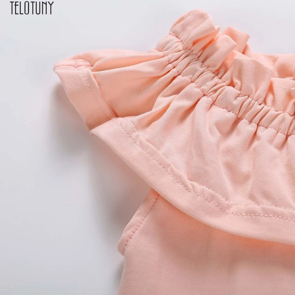 TELOTUNY/летний комплект для новорожденных девочек модный костюм с оборками