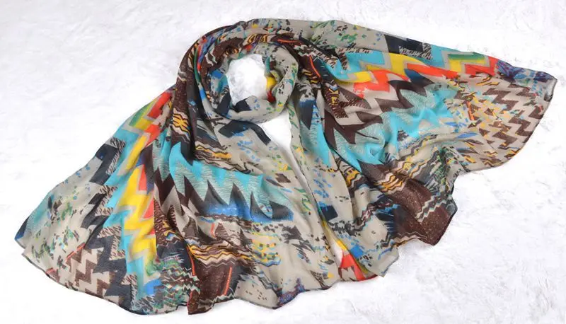 

2017 New Geometry Print Scarf Shawls Zigzag Print Cotton Shawls And Scarves Women Trendy Scarf 10pcs/LOT Free Shipping