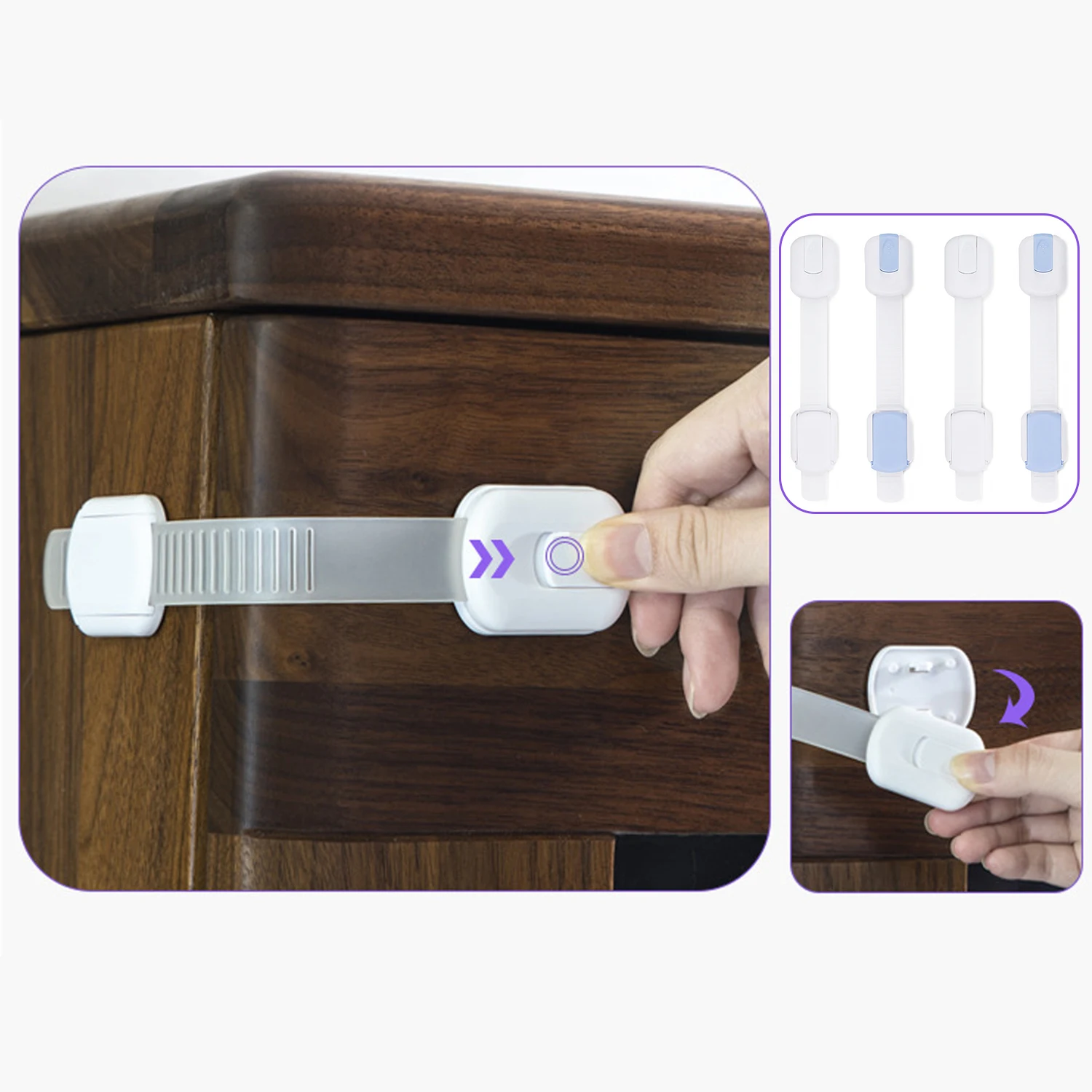 4pcs Child Toddlers Proofing Drawer Safety Locks for Home Cabinets Toilet Seat Oven Refrigerator Supplies Infant Baby Protection | Мать и