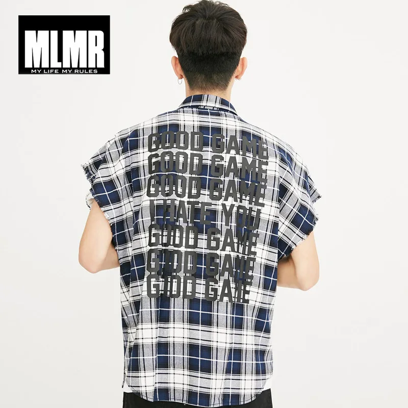 Мужская клетчатая рубашка с короткими рукавами MLMR весна лето 2019 |