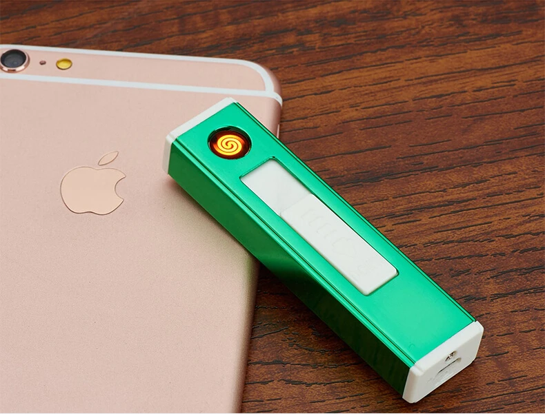 Новинка 2019 прямоугольная зажигалка с USB Электронная заряжаемая батарея