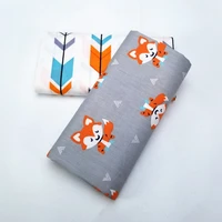 fox printed fabric cotton twill patchwork fabric child wear clothing sewing materials dormitory sheet material