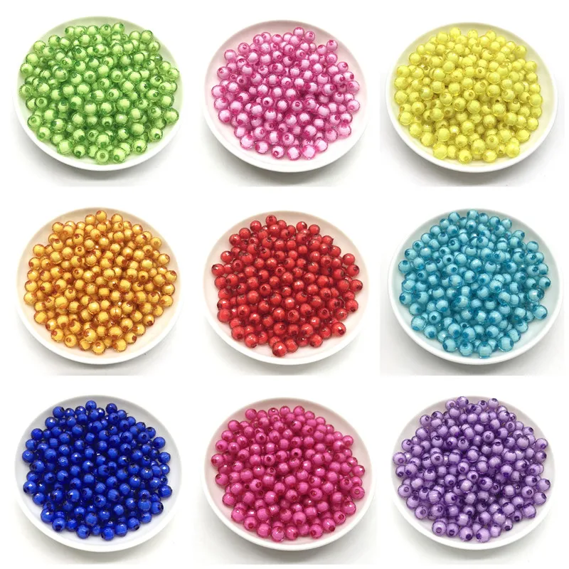 

50pcs 8mm Rounds Faceted Acrylic Beads Loose Spacer Beads for Jewelry Making Handmade DIY Necklace Bracelet