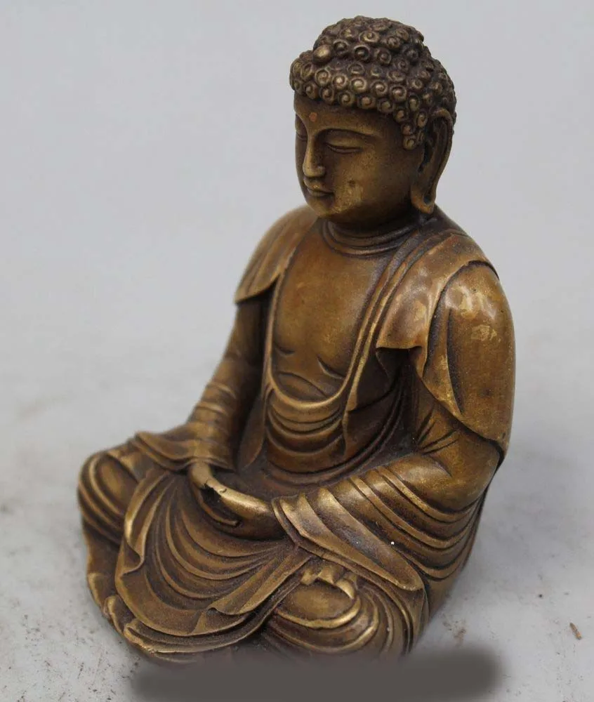 SCY 4 &quotТибет Буддизм Бронзовый Сиденья Шакьямуни Будда Амитабха Статуя | Дом и сад