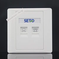 wall plate 2 ports one rj45 cat5e network lan one rj11 telephone phone socket outlet panel faceplate wholesale lots