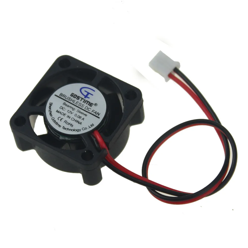 Gdstime 20 штук 2510 25x25 мм 2 Pin 2,0 DC Бесщеточный Мини Вентилятор охлаждения 12 в чипсет радиатор кулер 25 мм x 10 мм