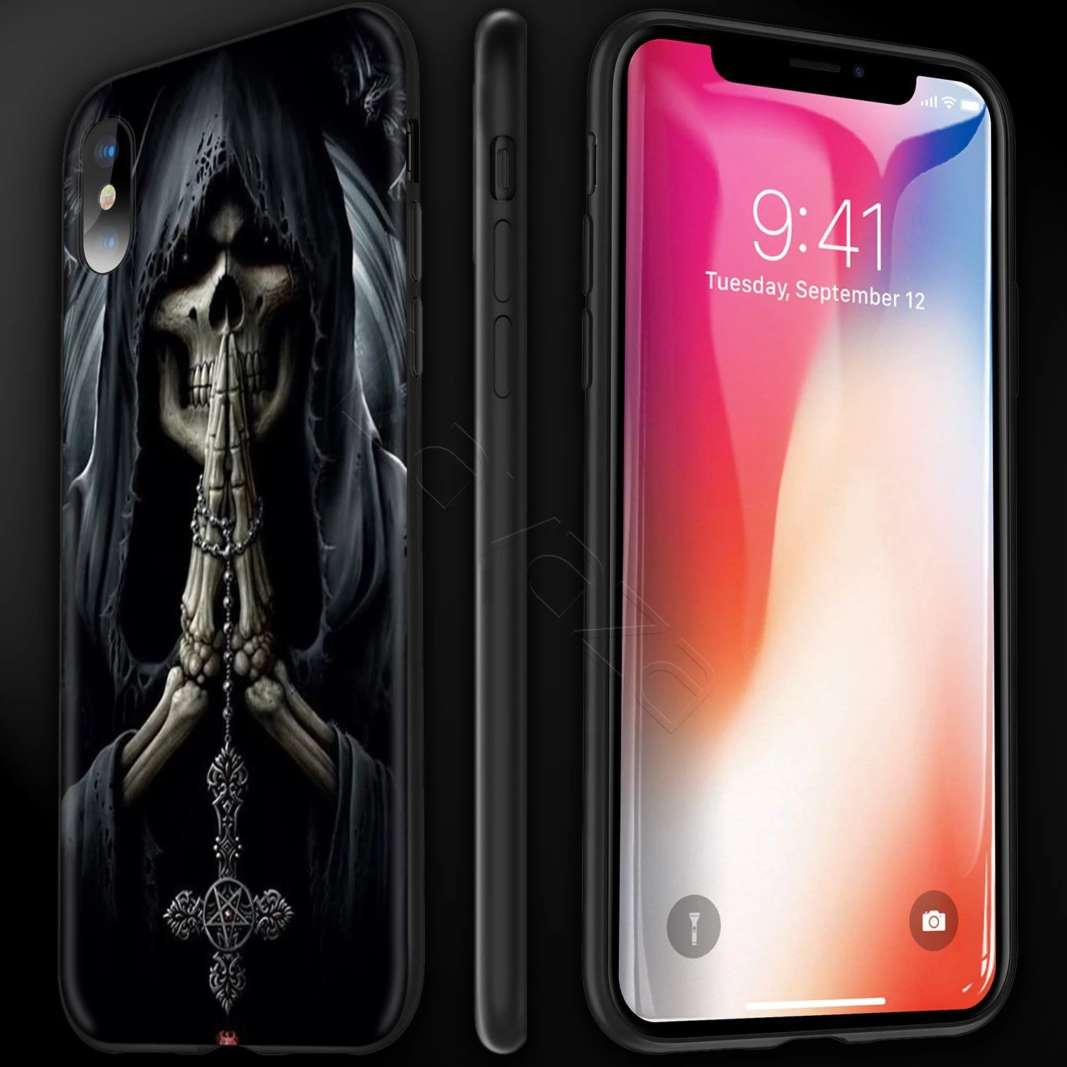 Lavaza смерти молитва мрачный жнец Скелет чехол с черепом для iPhone 12 11 Pro XS Max XR X 8 7 6 6S