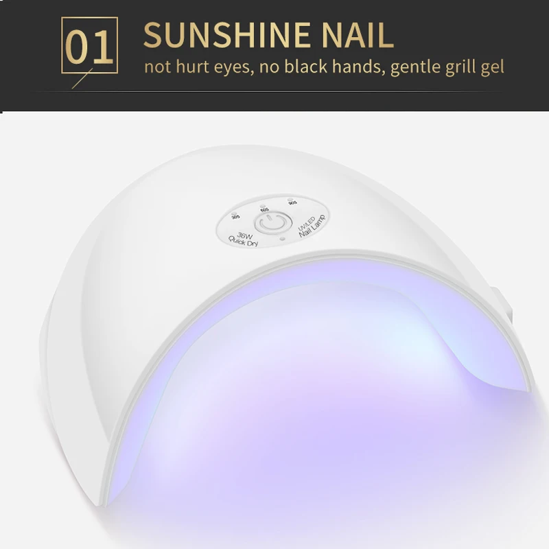 36W LED UV lamp 12 LEDs solidify all gelatin nail polish timer button sensor salon art tool USB charging dryer | Красота и здоровье