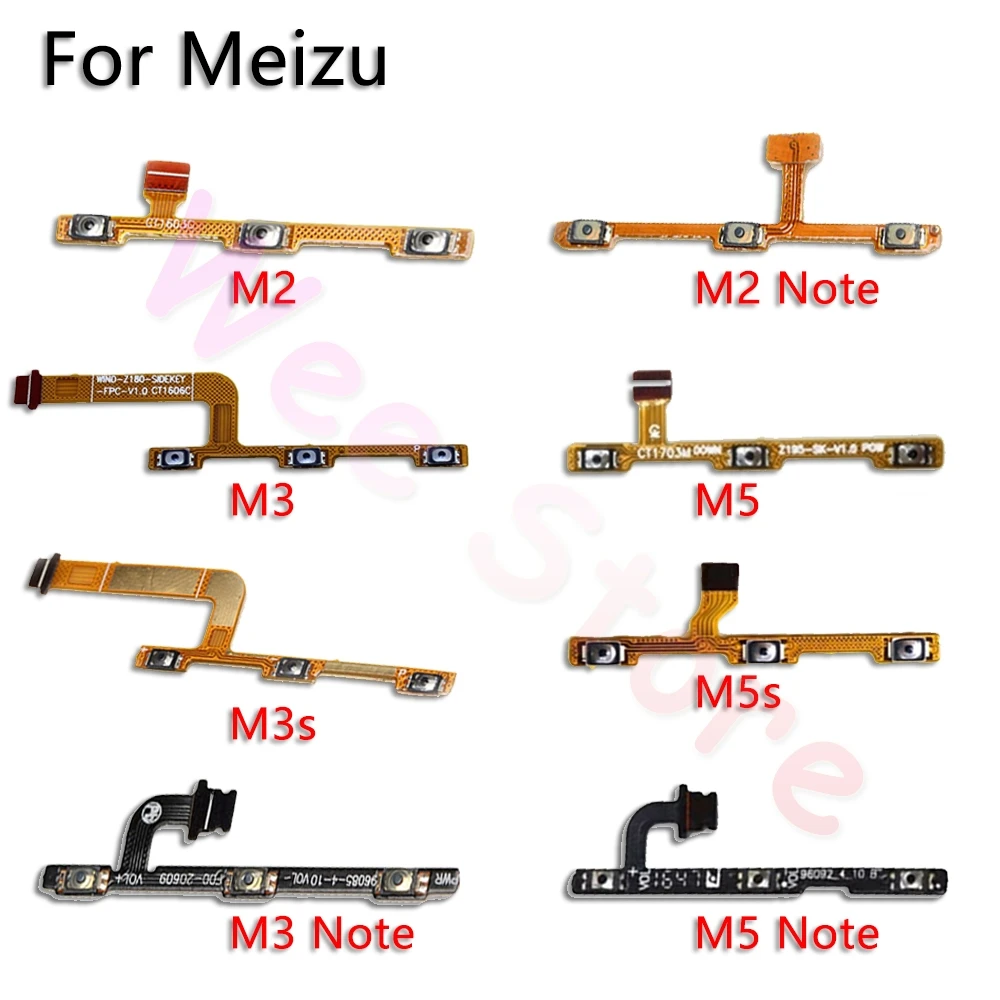 Гибкий кабель для Meizu M2 M3 M3s M5 M5s M6 Note U10 U20 кнопки питания и громкости Оригинальные