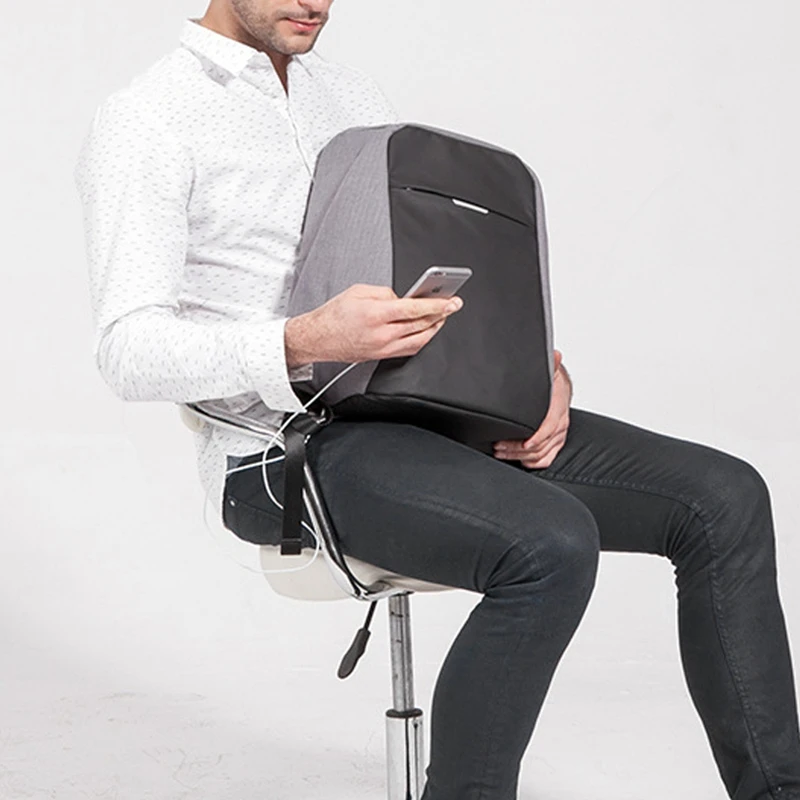 Противоугонный дорожный рюкзак деловой школьный для ноутбука с usb портом зарядки