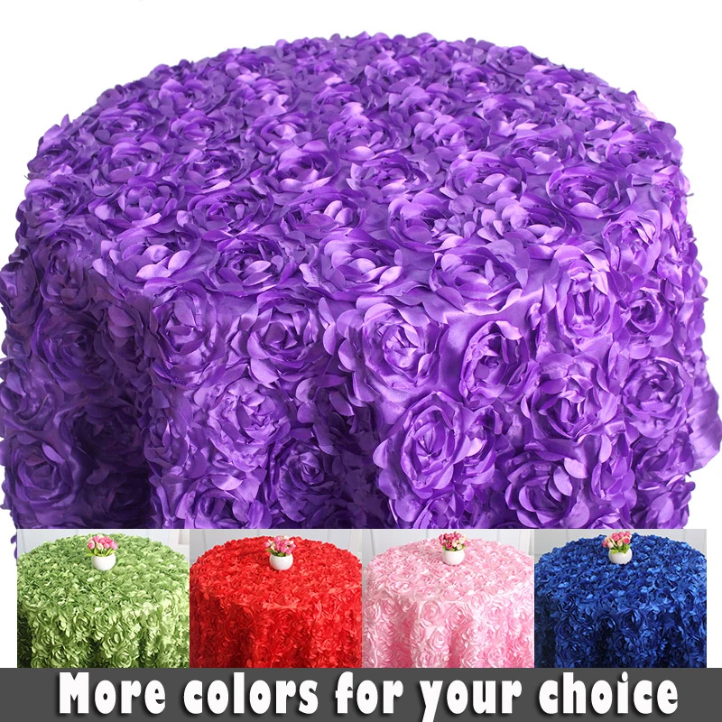 3D Роза круглая скатерть для свадебной вечеринки декор Цветы атласные скатерти