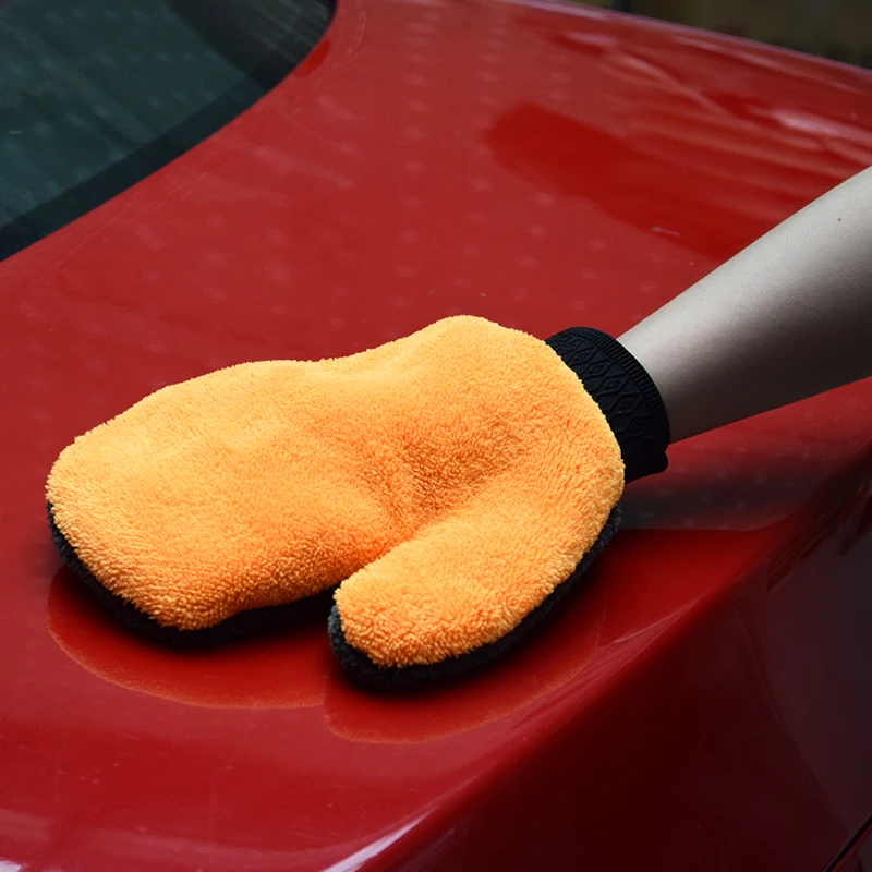 Auto Care коралловый флис автомобиль стиральные ткани полировки перчатки губка для