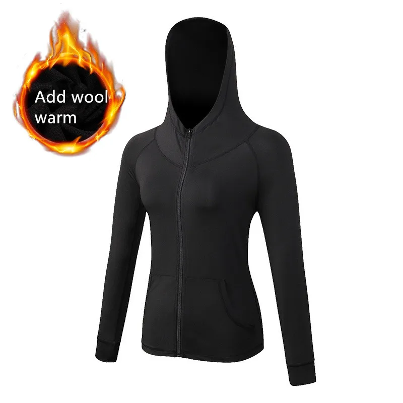 Fashion Harajuku Ladies Fall Winter Fitness Jacket Yoga Training Running Zipper Sports Casual Hoodie Quick Dry Tops | Спорт и