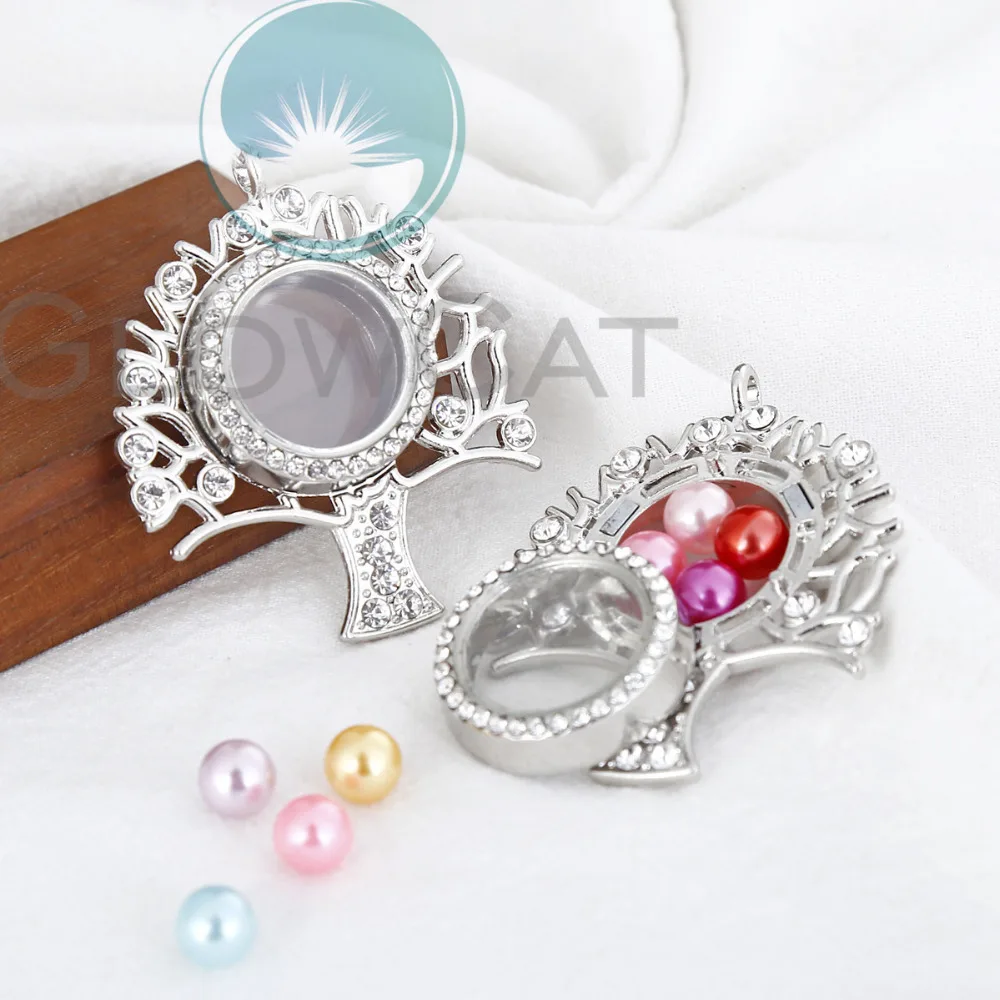 Серебряная живая память плавающий кулон медальон стеклянные плавающие бусины