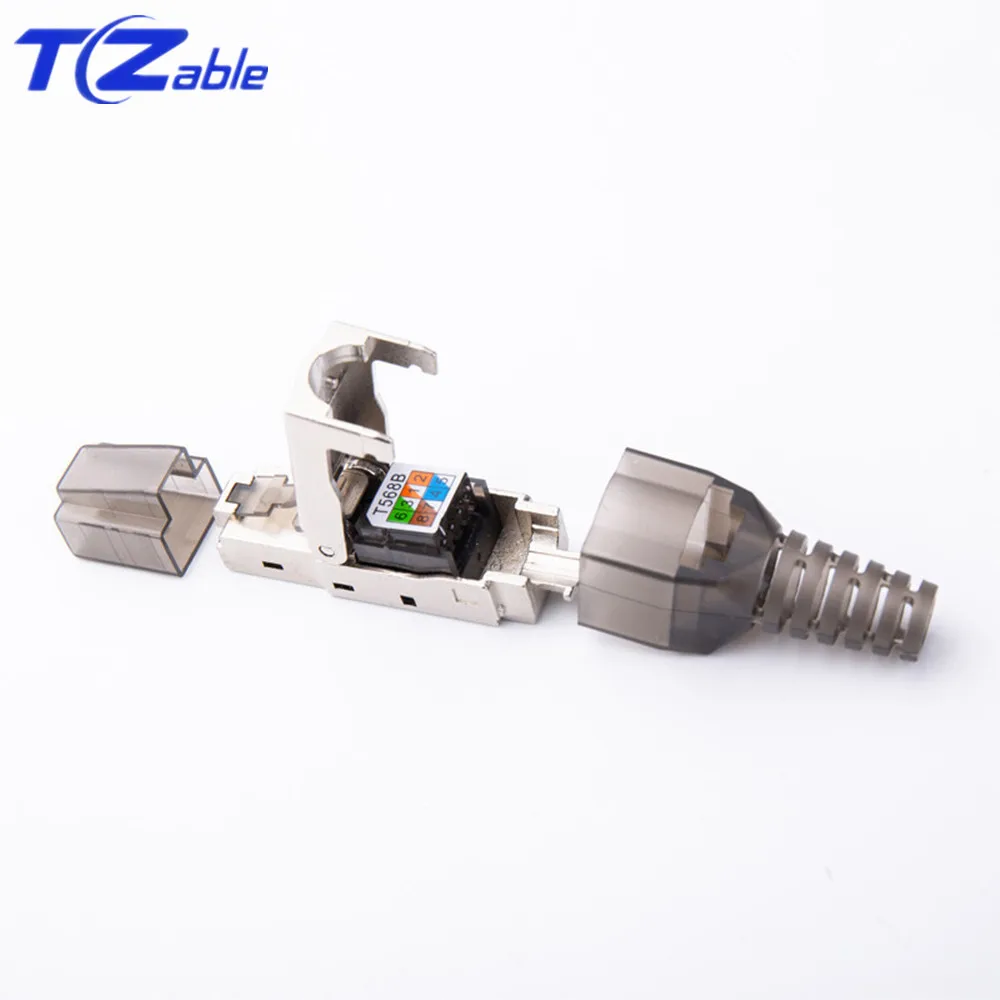 CAT6A RJ45 адаптер 10 Гбит/с экранированный RJ45 инструмент Бесплатный обжимной кабель Разъем Ethernet разъем для CAT.6A CAT7 Ethernet кабели Разъемы
