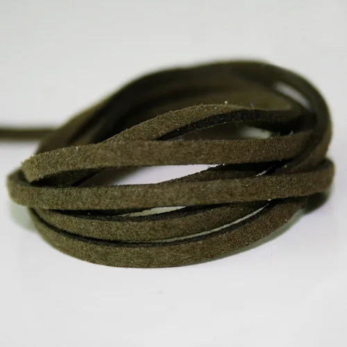 Army Green Высокое качество, приблизительно 3 мм, 1 м/лот, 17 цветов, плоская искусственная замша, корейский бархат, кожаный шнур, сделай сам, для браслета, ювелирных изделий, аксессуары - Цвет: Army Green