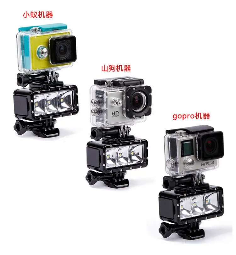 Водонепроницаемая светодиодная вспышка для дайвинга Go Pro Xiaoyi SJ4000 SJ5000 6000 7000 + 36