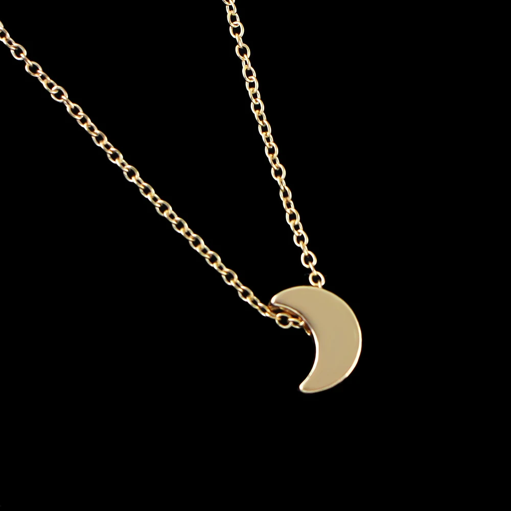 Бохо шик цвет серебристый Золотой Цвет цепи Луна подвеска Цепочки и ожерелья Collier