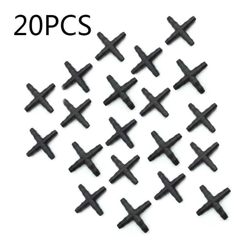 

20Pcs Barbed Cross Drip Bulk Auto Garden Irrigation 4/7mm Water Hose Fitting UK