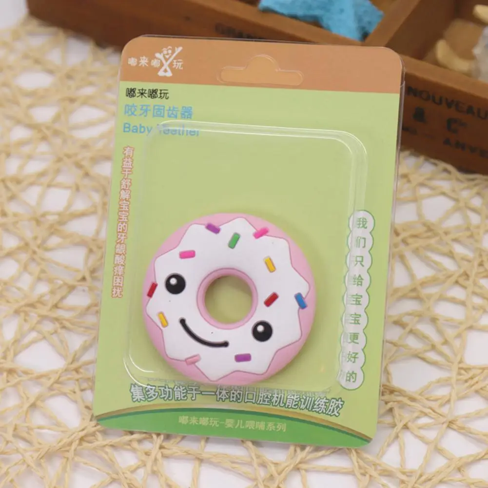 Детские смайлики пончики зубная резинка Мультяшные цветные силиконовые