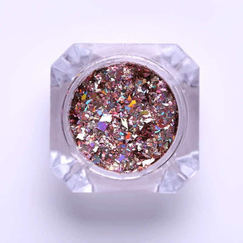 BORN PRETTY 1 коробка для ногтей блестящая голографическая блестящая блестка блестящая пудра для ногтей розовое золото маникюр DIY дизайн ногтей украшение