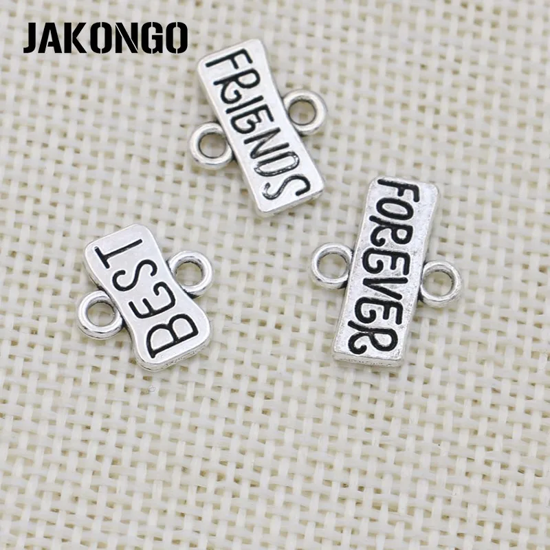 JAKONGO античный посеребренный соединитель Best Friends Forever для изготовления ювелирных