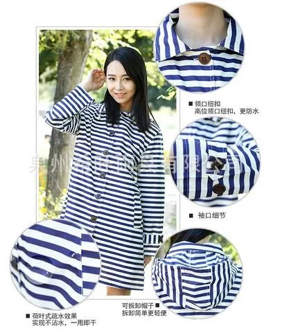 Fedex 20 штук водонепроницаемый плащ в полоску для женщин длинный девушек выше