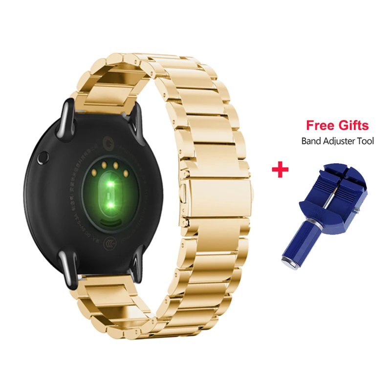 Steel Gold and Tool Металлический ремешок для Xiaomi Huami Amazfit Pace браслет 22 мм Миланская петля магнитный ремешок для Amazfit Pace Stratos 2 Замена ремня - Цвет: Steel Gold and Tool