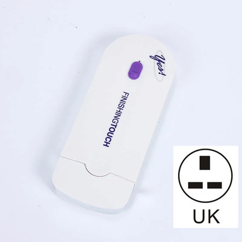 White UK Plug 2 в 1 Электрический эпилятор для удаления волос, безболезненный женский эпилятор, бритва, мгновенный и безболезненный Бесплатный сенсорный светильник, зарядка через USB - Цвет: White UK Plug