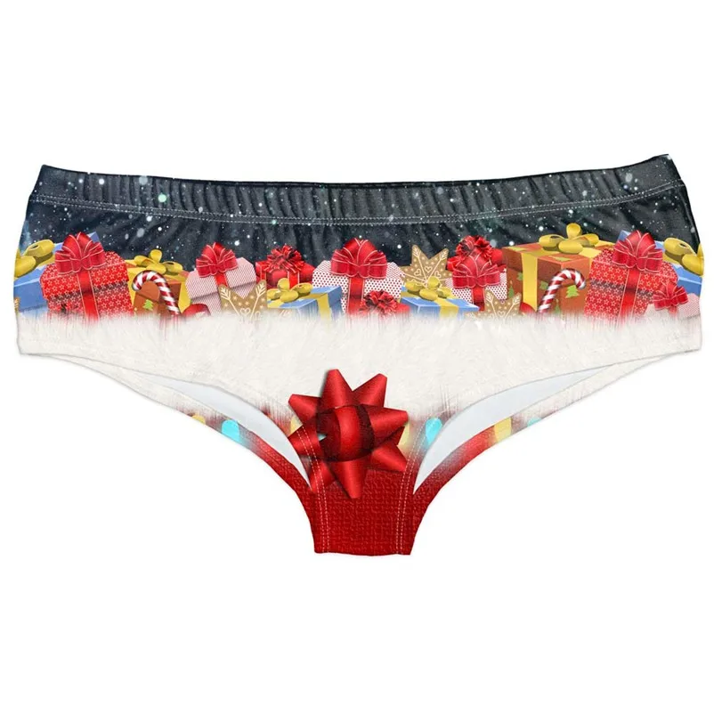 Big gift Ladies Hipsters Panties Christmas Themed Women sexy print Seamless Underwear Thongs G-String #15A |