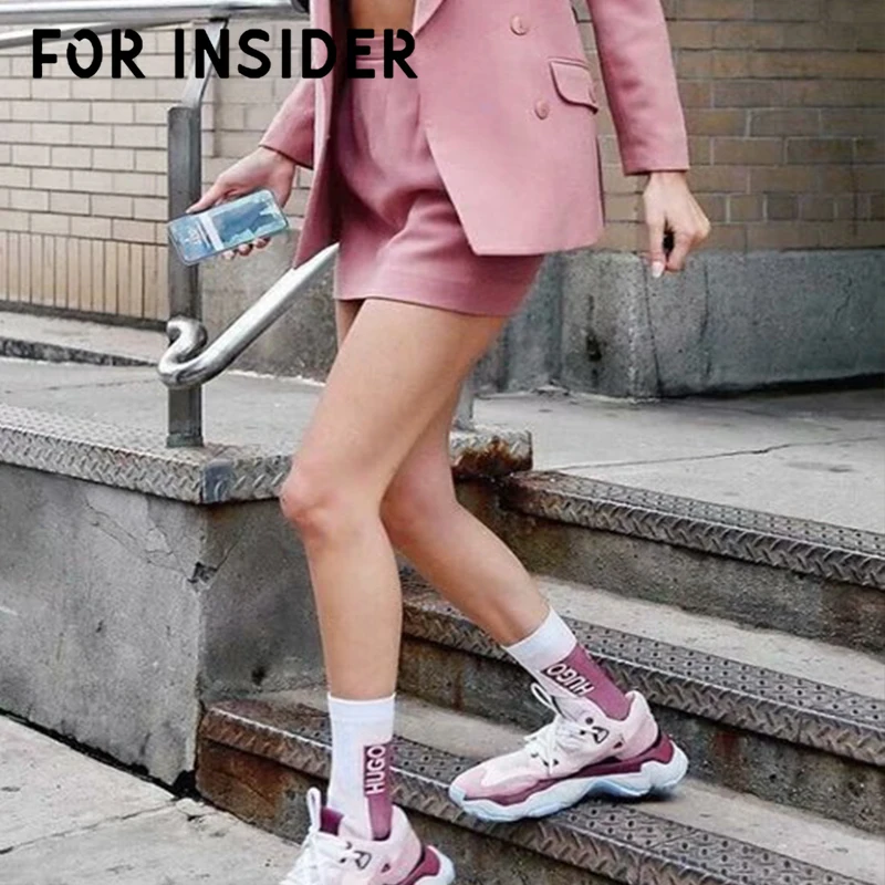 Для инсайдера Офисная Леди розовый комплект из 2 предметов Блейзер платье костюм