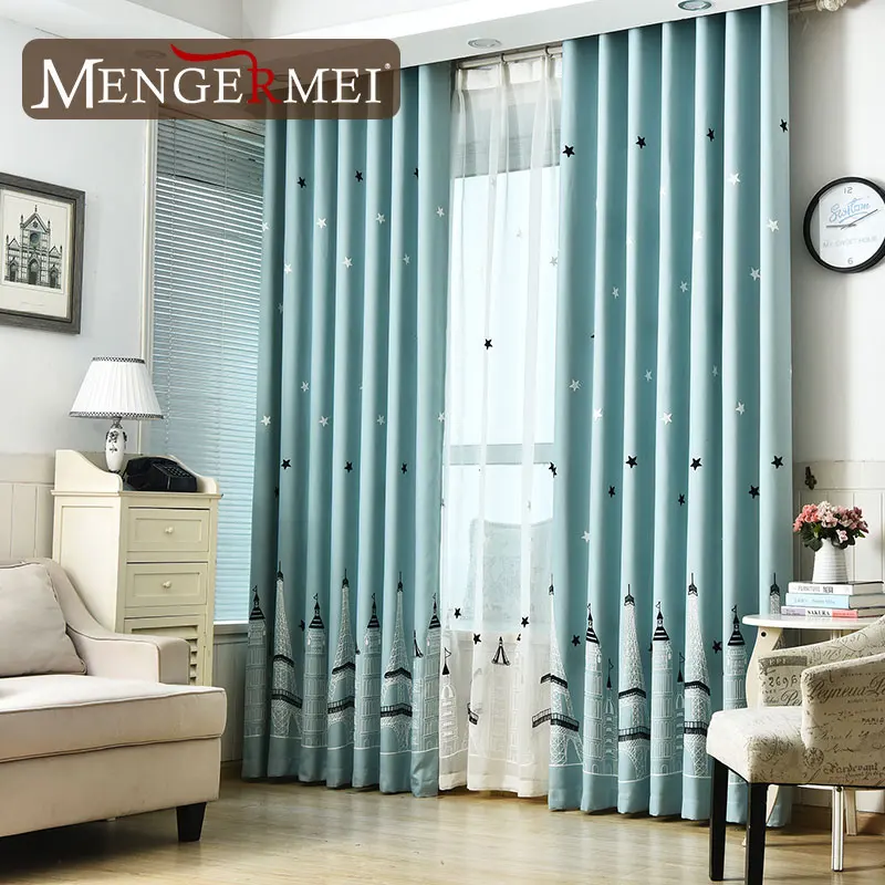 Замок звезды затемненные шторы для гостиной оконные спальни современные детской