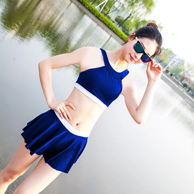 2018 новый корейский купальник для девочек два предмета женский плавки пляжный