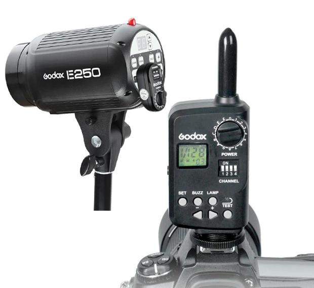 Студийный стробоскосветильник Godox E 250 Вт + беспроводной триггер FT 16|wireless trigger|studio