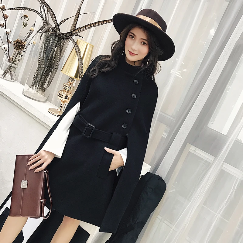 2018 г. зимние женские длинные свободные chic Пальто Дубленки куртка Женская мода