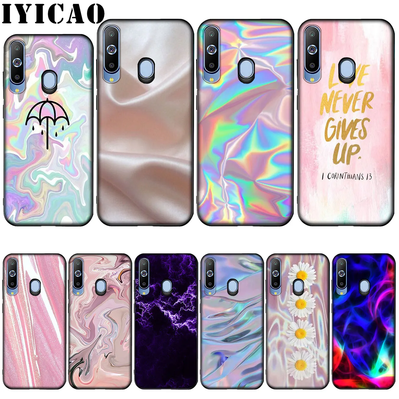 Пастельный Металлический Мягкий силиконовый чехол IYICAO для Samsung Galaxy A10 A30 A40 A50 A70 M10