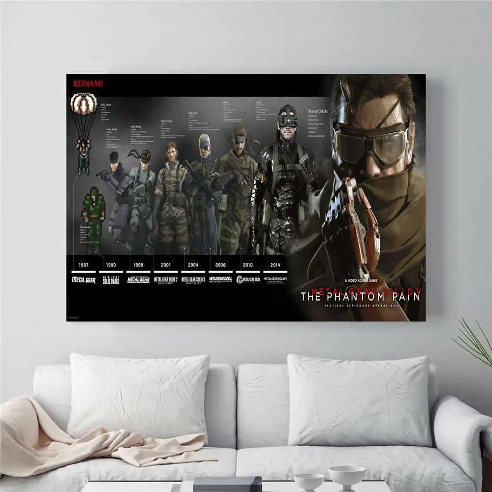 8 Металлическая Шестерня твердая MGS видео игра плакат и печать холст Художественная живопись настенные картины для гостиной украшения домашнего декора - Цвет: 8
