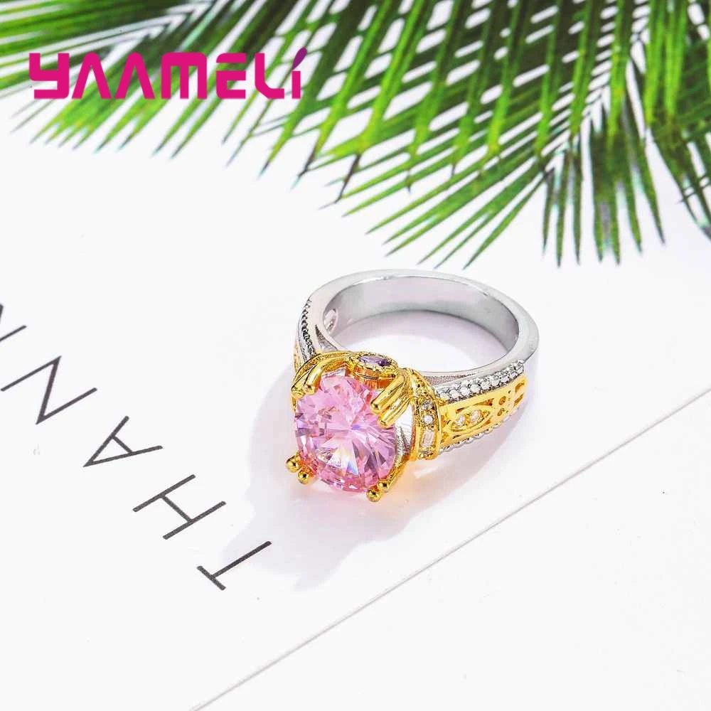 Charm Romantic Pink Lowet Price 925 Sterling Silver Finger Rings For Women Girls Present Modern Cubic Zircon Jewelry | Украшения и