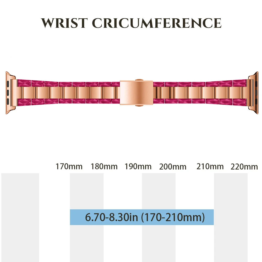 Браслет из целлюлозы и ацетата для Apple Watch 38 мм с металлическими элементами умный 1