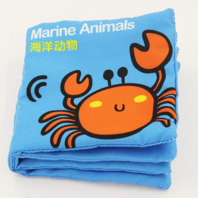 Marine Animals Детские игрушки книжки из мягкой ткани звук шелеста Младенческая Развивающая погремушка в коляску игрушка новорожденная кроватка детские игрушки 0-36 месяцев - Цвет: Marine Animals