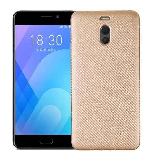 Золотой Чехол для M6 Note, Премиум резиновый защитный чехол из углеродного волокна противоударный мягкий ТПУ гелевый Чехол для телефона для Meizu Note 6 - Цвет: Золотой