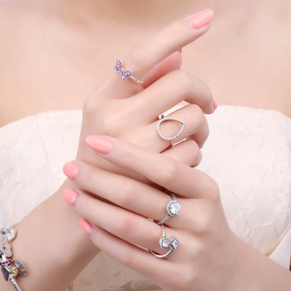 Jewelrypalace стерлингового серебра 925 gliter бабочка узел кольцо|Кольца| |