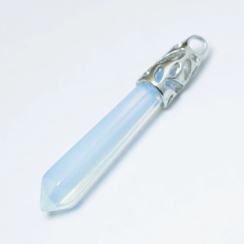 1 шт. Опаловое белое ожерелье в форме пули из натурального камня ожерелья