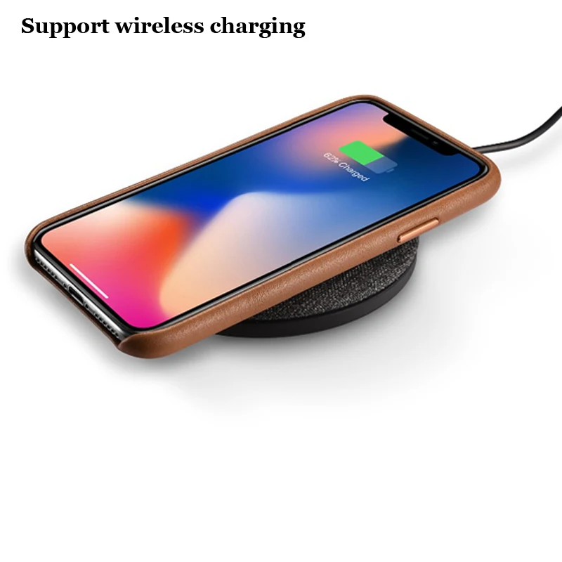 Топ из натуральной кожи чехол для iPhone X XS MAX XR icarer из натуральной воловьей кожи держатель для сотового телефона ультра тонкий