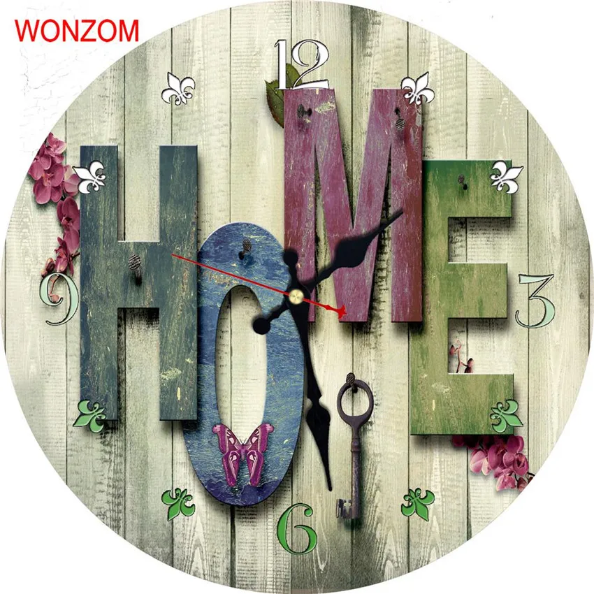 Современные большие настенные часы WONZOM с изображением дерева в руках бесшумные