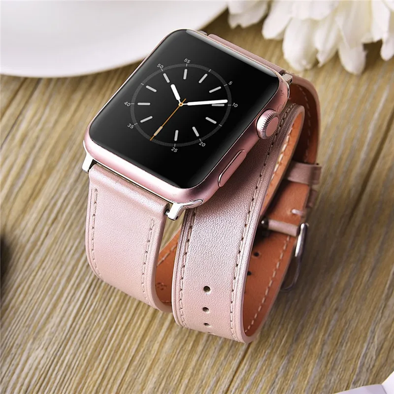 V moro 2018 новейший удлиненный ремешок для Apple Watch 38 мм 42 из натуральной кожи двойной